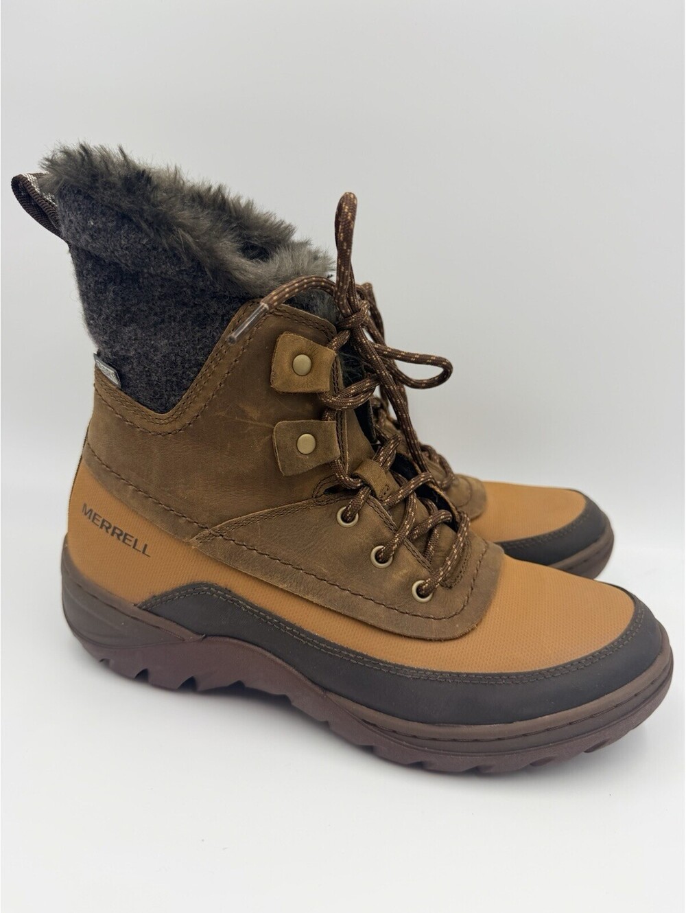 Merrell Womens Sylva Mid Lace Winter Boots Waterproof Size 8 NWOB